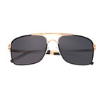 Draco Polarized Sunglasses // Gold Frame + Black Lens
