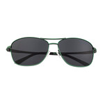 Hera  Polarized Sunglasses // Green Frame + Black Lens (Gunmetal Frame + Black Lens)