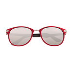 Cetus Polarized Sunglasses // Red Frame + Silver Lens