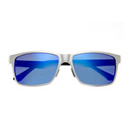 Vulpecula Polarized Sunglasses // Silver Frame + Purple-Blue Lens