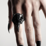 Raven Skull Ring // Black (11)