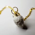 Thetis Pendant Necklace // 19.6" // White + Gold