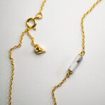 Marble Bar Pendant Necklace // Gold Chain (M)