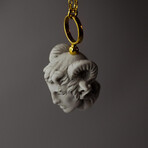 Satyr Pendant Necklace // 19.6" // White + Gold