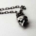 Cranium Pendant Necklace // 19.6" // Silver