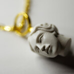 Thetis Pendant Necklace // 19.6" // White + Gold