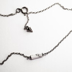 Marble Bar Pendant Necklace // Silver Chain (L)