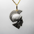 Ares Pendant Necklace // 23.6" // White + Gold
