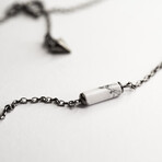 Marble Bar Pendant Necklace // Silver Chain (S)