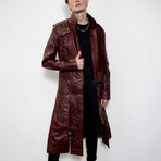 Guardians of the Galaxy Star Lord Leather Trench Coat // Maroon (L)
