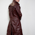 Guardians of the Galaxy Star Lord Leather Trench Coat // Maroon (3XL)