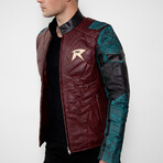 Robin Armor Titans Leather Jacket // Red + Green (M)