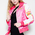 Princess Peach Bomber Jacket // Pink + White (XS)