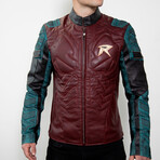 Robin Armor Titans Leather Jacket // Red + Green (XS)
