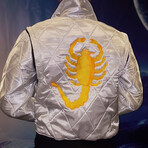 Drive Scorpion Satin Jacket // White + Yellow (XL)
