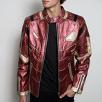Iron Man Armor Leather Jacket // Red + Gold (L)