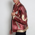 Iron Man Armor Leather Jacket // Red + Gold (M)