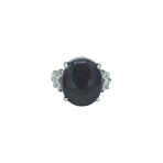 Platinum Diamond + Black Opal Ring // Ring Size: 6 // Pre-Owned