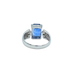 Platinum Diamond + Sapphire Ring // Ring Size: 7 // Pre-Owned
