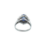 Platinum Diamond + Sapphire Ring // Ring Size: 5 // Pre-Owned