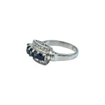 Platinum Diamond + Sapphire Ring // Ring Size: 4.75 // Pre-Owned