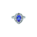 Platinum Diamond + Tanzanite Ring // Ring Size: 5.5 // Pre-Owned