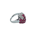18k White Gold Diamond + Ruby Ring // Ring Size: 6.75 // Pre-Owned