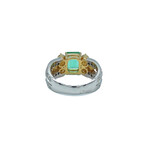 18k White Gold + 18k Yellow Gold Diamond + Emerald Ring // Ring Size: 7 // Pre-Owned
