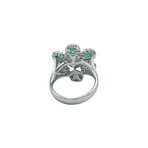 Platinum Diamond + Emerald Ring // Ring Size: 6.5 // Pre-Owned