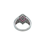 Platinum Diamond + Ruby Ring // Ring Size: 6.75 // Pre-Owned