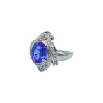 Platinum Diamond + Tanzanite Ring // Ring Size: 7 // Pre-Owned