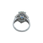 Platinum Diamond + Sapphire Ring // Ring Size: 7.25 // Pre-Owned