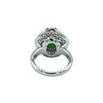 Platinum Diamond + Jade Ring // Ring Size: 6.25 // Pre-Owned