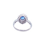 Platinum Diamond + Sapphire Ring // Ring Size: 5.25 // Pre-Owned