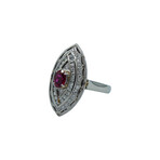 Platinum Diamond + Ruby Ring // Ring Size: 6.25 // Pre-Owned