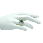Platinum Diamond + Emerald Ring // Ring Size: 5.75 // Pre-Owned