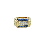 18k Yellow Gold Diamond + Sapphire Ring // Ring Size: 6.75 // Pre-Owned