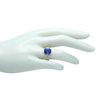 Platinum Diamond + Sapphire Ring // Ring Size: 7 // Pre-Owned