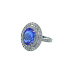 Platinum Diamond + Tanzanite Ring // Ring Size: 6.25 // Pre-Owned