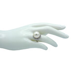 Platinum Diamond + Pearl Ring // Ring Size: 6.75 // Pre-Owned