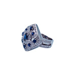18k White Gold Diamond + Sapphire Ring // Ring Size: 6.5 // Pre-Owned