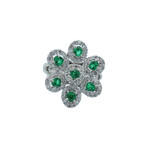 Platinum Diamond + Emerald Ring // Ring Size: 6.5 // Pre-Owned