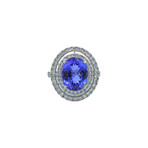 Platinum Diamond + Tanzanite Ring // Ring Size: 6.25 // Pre-Owned