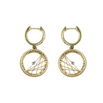 Estate // 14k Yellow Gold Circle Shape Diamond Earrings // Pre-Owned