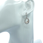 14k White Gold + 14k Rose Gold Oval Shape Diamond Earrings // Pre-Owned