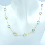 18k Yellow Gold Aquamarine Rose Cuts Necklace // 18" // Pre-Owned
