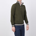 Lawson Striped Ends Half-Zip Sweater // Olive (M)