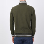 Lawson Striped Ends Half-Zip Sweater // Olive (S)