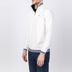 Dalton Striped Ends Half-Zip Sweater // Off-White (S)