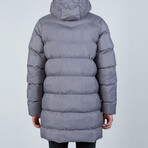 Milo Longline Hooded Puffer Jacket // Anthracite (M)